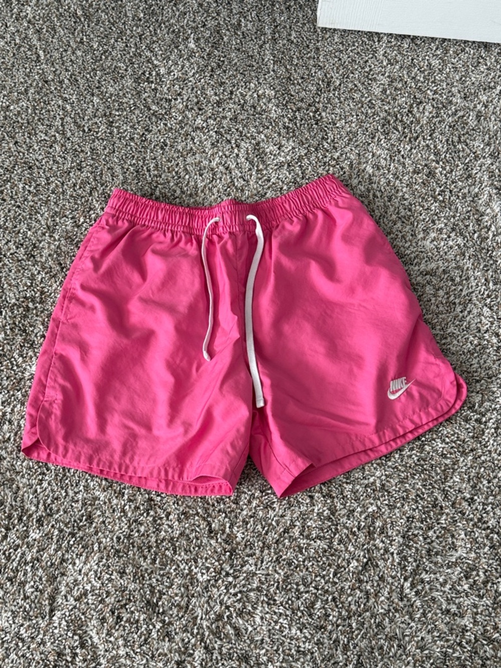 Nike Men’s Hot Pink Running Shorts with White Drawstring